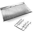 Hongso 27 Inches Ash Pan Fits Chargriller 1224, 1324, 2121, 2222, 2727, 2828, 2929 Charcoal Grills, Charbroil 17302056 Grill Repair Replacement Part with Fire Grate Hanger