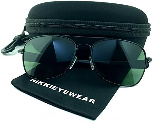 NIKKIEYEWEAR - Classic Aviator Pilot Sunglasses Glass Lens with Paddle Temples