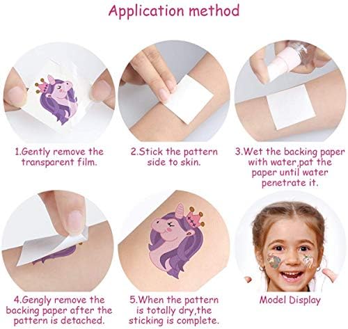Unomor 144PCS Unicorn Short-term Tattoos for Unicorn Occasion Favors Provides 24 Types Unicorn Stickers for Children Birthday Occasion Provides Present Occasion Ornament