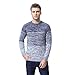 AOWOFS Men's Casual Knitted Sweater Crewneck Long Sleeve Gradient Color Slim Fit Pullover