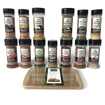Juego De Especias Y Tabla De Cortar Kit Completo De 13 Especias De Cocina Supreme Tabla De Cortar Regalo Para El Dia De La Madre De Cocina Para Calentamiento Del Hogar