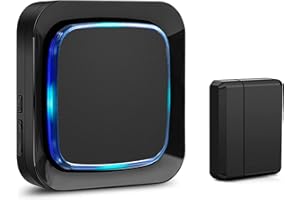 Door Sensor, Wireless Door Alert Chime Kit for Home/Office/Store, Coolqiya Door Open Chime Alarm Entry Alert System Operating at 600 FT Range with 5 Volume Levels & 58 Melodies, LED Flash (Black)