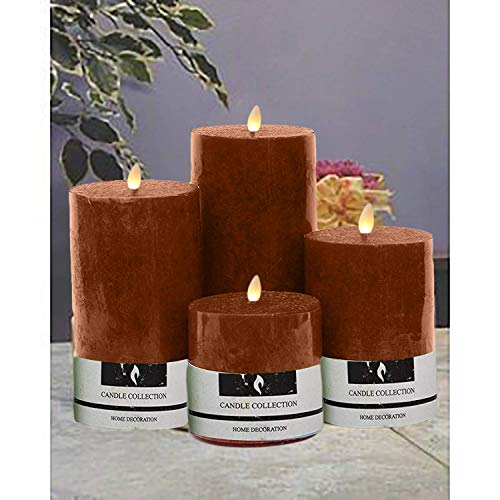 Marigold Stores Decorative Aromatic Coffee Scented Candles/Pillar Candles/Candle Set Size 4.5″X2″, 3.5″X2″, 3″X 2″ and 2″X2″. – Set of 4