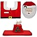 Christmas Red SOMAN Santa Toilet Seat Cover, Tissue Box Cover and Rug Set for Bathroom Christmas Decorations