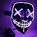CANASOUR Halloween Mask Frightening Cosplay LED Light up Mask for Festival Cosplay Costume (Purple)