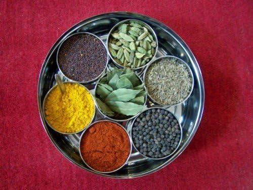 Tmvel Masala Dabba Spice Container Box with Clear Lid, Stainless Steel by Tmvel