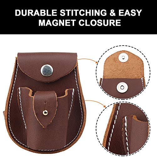 Kosibate Slingshot Ammo Pouch, Catapult Leather Hunting Holder for 3/8