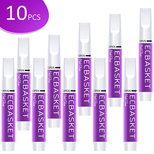 Nail Glue for Acrylic Nails - 10Pcs Adhesive Super Bond for Fake Nails Tips ECBASKET Professional Nail Glue for Artifical False Nails Long Lasting 0.07oz/pcs - Thumbnail 7