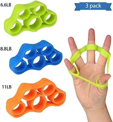 CAIPUDAN Silicone Finger Stretcher Hand Resistance Bands，Hand Extensor Exerciser，Finger Trainer Gripper set for Relieve Joint Pain, Injury Rehabilitation,Relax,Set of 3 Level Resistance