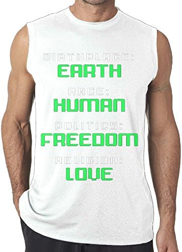 Xwsewqu Mens Birthplace Earth Race Human Politics Freedom Fitness Tall Men's Slim Fashion Fit T Shirt XXL White