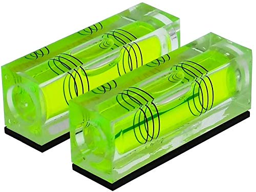 umei High Precision Mini Level Bubble Small Horizontal Bubble Three Line Horizontal Pearl Level Magnetometer 2PCS (52X20X15MM)