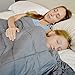 15 lb Weighted Blanket - 3 Sizes for Adults and Kids (20 lbs, 15 lbs, 10 lbs) - May Aid Anxiety - Calming Warm Comfort, High Density Glass Beads Filling, 100% Soft Sensory Cotton, Material, (Gray)