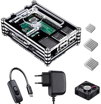 Smraza para Raspberry Pi 3 b+ Caja con Cargador de 5V / 3A con Conector ON/Off