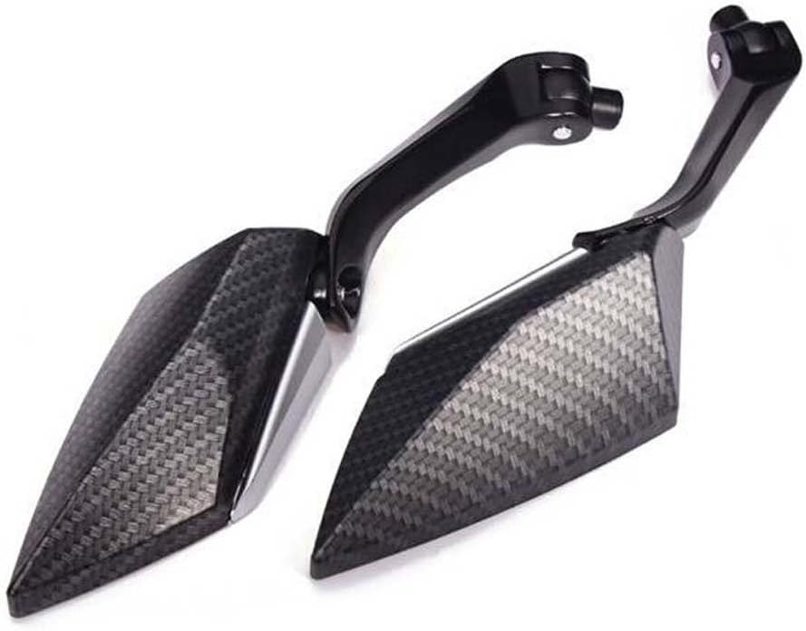 KATUR Motorcycle 8MM 10MM Handlebar End Mirrors Rear View Mirror Motorbike Black Edge Cut Blade Style Carbon Rear Mirrors for K awasaki S uzuki H onda V ictory C hopper - Image 5