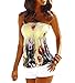 Women's Floral Print Strapless Blouse Shirt Top (US 6)