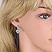GULICX White Gold Tone Heart White Crystal Cubic Zirconia Huggie Lever Back Hoop Earrings