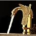 Rozin Swan Design Single Hole Bathroom Basin Faucet One Lever Vanity Sink Mixer Tap Gold Polished