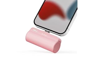 iWALK Mini Portable Charger for iPhone with Built in Cable, 3350mAh Ultra-Compact Power Bank Small Battery Pack Charger Compatible with iPhone 14/13/13 Pro/12/12 Pro/11/XR/XS/X/8/7/6,Pink