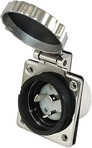 Marinco 30A/125V Stainless Steel Power Inlet - Marinco » Topline RV And Marine - A Higher