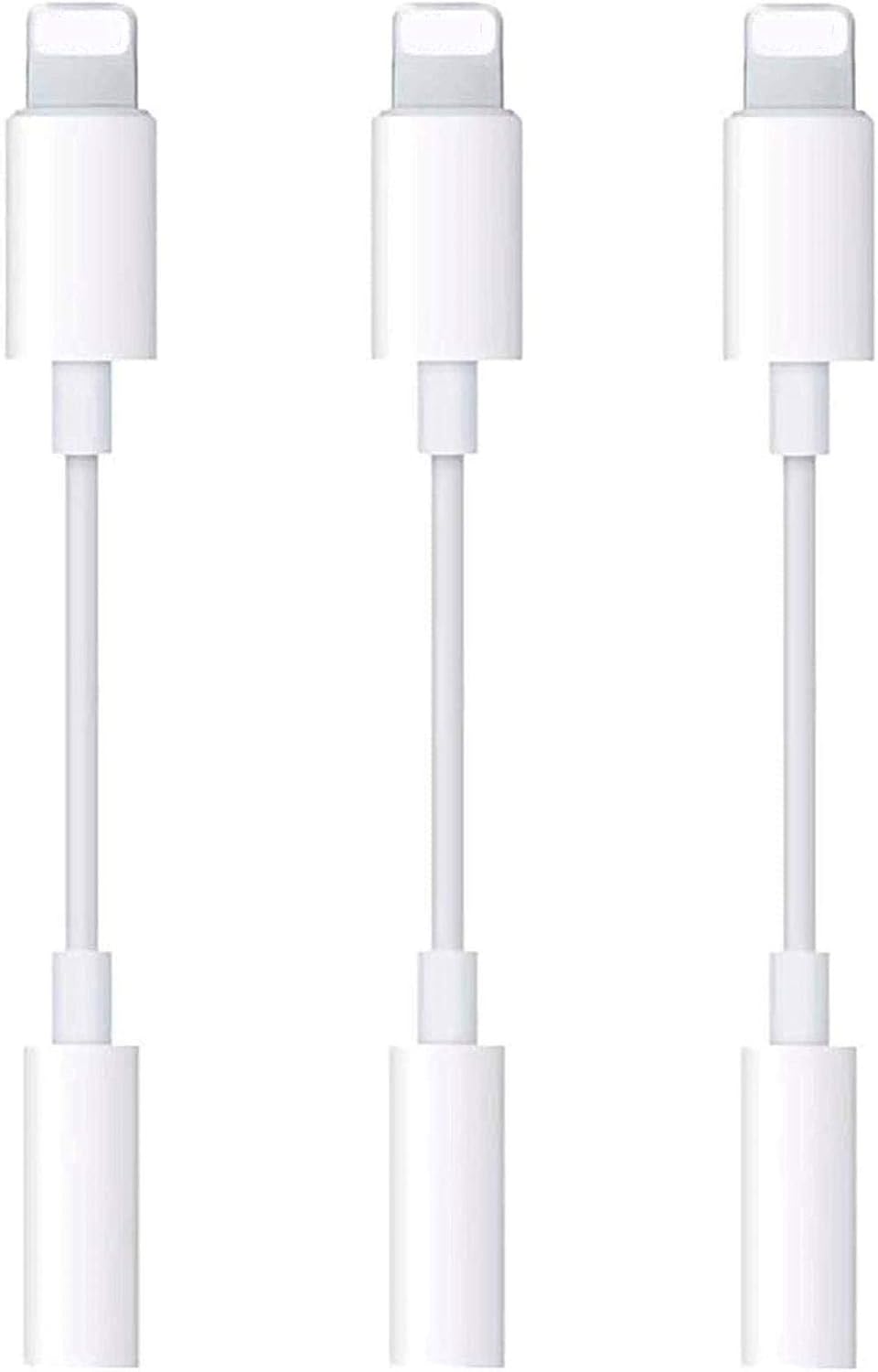 [Apple MFi Certified] 3 Pack for iPhone Headphones Adapter, Lightning to 3.5 mm Headphone Aux Audio Dongle Splitter Jack Adapter for iPhone 11/Xs Max/XR/X/8P/ 8/7P/7/SE Support All iOS System