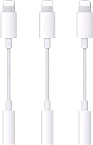 [Apple MFi Certified] 3 Pack for iPhone Headphones Adapter, Lightning to 3.5 mm Headphone Aux Audio Dongle Splitter Jack Adapter for iPhone 11/Xs Max/XR/X/8P/ 8/7P/7/SE Support All iOS System