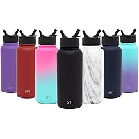 Simple Modern Summit Water Bottle with Straw Lid - Wide Mouth Vacuum Insulated 18/8 Stainless Steel Powder Coated