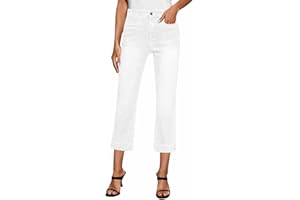Capri Jeans for Women High Waisted Slim Straight Stretch Denim Capris Pants Dressy Cropped Jean with Welt Pockets