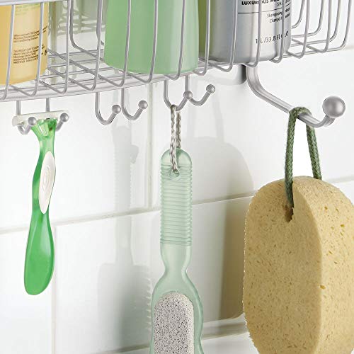 mDesign Extra Wide Metal Wire Bathroom Tub & Shower Caddy, Hanging Storage Organizer Center with