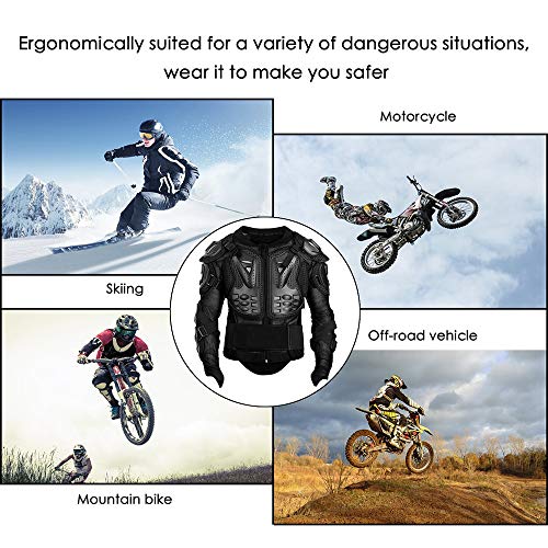 Motorcycle Full Body Armor Protective Gear Jacket Street Motocross ATV Guard MTB Racing Shirt Jacket Protector Pro for Men (Black, XL) - Thumbnail 6