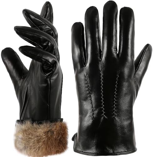 UGG Men's 3 Point Genuine Leather Gloves with Microfur Lining and