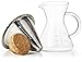 Apace Living Pour Over Coffee Maker Set w/Coffee Scoop and Cork Lid - Elegant Coffee Dripper Pot w/Glass Carafe & Permanent Stainless Steel Filter (400 ml / 13.5 oz)