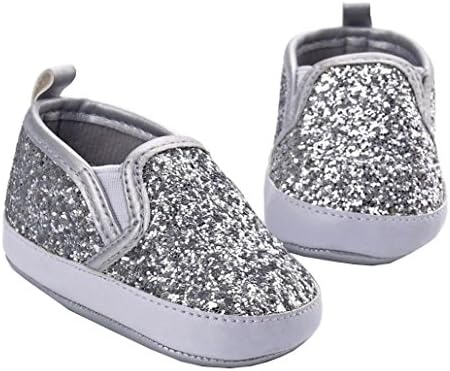 Morrivoe Newborn Baby Girls Soft Sole Sequins Crib Shoes Infant Toddler Casual Slip On Prewalker Shoes
