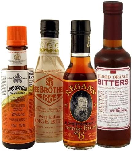 Orange Cocktail Bitters Quartet - Angostura, Fee Brothers, Regans & Stirrings
