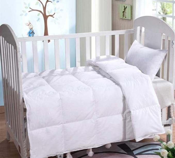 Lightweight Summer Baby Toddler Natural White Goose Down Blanket Comforter Duvet Insert For Crib Bedding Down Proof Cotton Shell Hypoallergenic White L Kitchen Dining Amazon Com