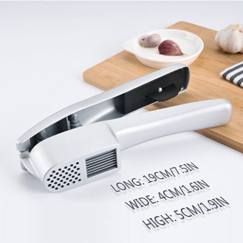 Garlic Press, 2 in 1 Professional Garlic Mincer and Slicer, Heavy Duty Aluminium Garlic Presser by Tysonir For Professional Restaurant Hotel Home Kitchen Helper Masher & Slicer - Thumbnail 2