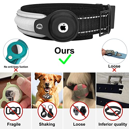 AirTag Dog Collar LED Dog Collar,USB Rechargeable Glowing Collar Anti