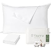FAUNNA 100% Cotton Pillow Protectors, Bed Bug Proof, Hypoallergenic, Featuring Antimicrobial Product Protection for Enhanced Freshness, - Premium Breathable Zippered Protectors