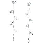 SWEETV Crystal Wedding Earrings for Brides, Bridesmaid, Bridal Earrings for Wedding, Fancy Cubic Zirconia Rhinestone Dangling Earrings for Women Prom Party Jewelry Gifts, Silver/Gold Plated