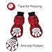 BeMiracle Anti-Slip Dog Socks with Red Straps Non Slip Traction Control for Hardwood Floors, Paw Protectors, Large