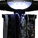 StorageMaid Motorized Tie Rack Organizer for Closet with LED Lights - Battery Operated - Holds 72 Ties and 8 Belts - Includes J Hooks for Wire Shelving - Bonus Tie Travel Pouch & Tie Clip