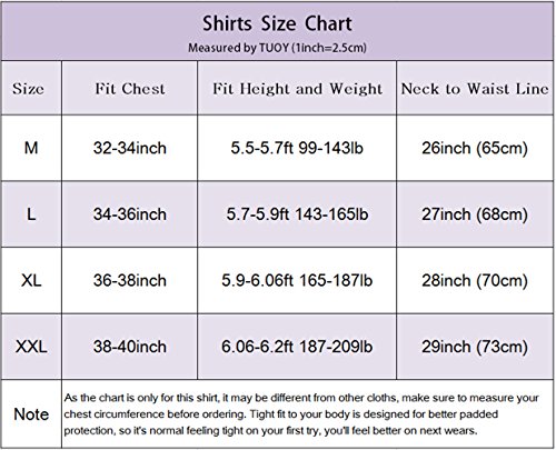 image for TUOY Men's Boys' Padded Compression Vest Ribs Hip and Thigh Protector 