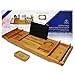 Regal Bazaar Bamboo Bath Tub Caddy Tray - Extending Sides, 2 Removable Spa Trays, Book Holding Stand, Cellphone Slot, Wine Glass and Cup Holders, and Non Slip Base - Free Soap Dish