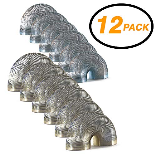 Srenta 1 Inch Mini Metal Coil Spring Silver and Gold Variety Toy, for Parties, Gifts & Birthdays, Pack of 12
