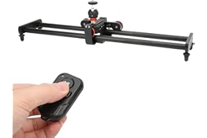 Camera Slider with Track Rail, 24 in Camera Rail, 3 Speed Adjust Camera Video Motorized Dolly Car with with Ball Head&Remo fo