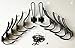 12 Pieces Black Big Wall Mounted Rustic Hook Robe Hooks Double Coat Hangers and 50 Pieces Screws for Rack Hanging Wire Hook Decorative Holder Heavy Duty Metal Door Storage Closet