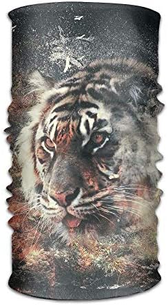 TCHUN Highly Absorbent, Quick-Drying, Breathable Stretchy Magic Headwear Tiger Digital Art Outdoor Scarf Headbands Bandana Mask Neck Gaiter Head Wrap Mask Sweatband