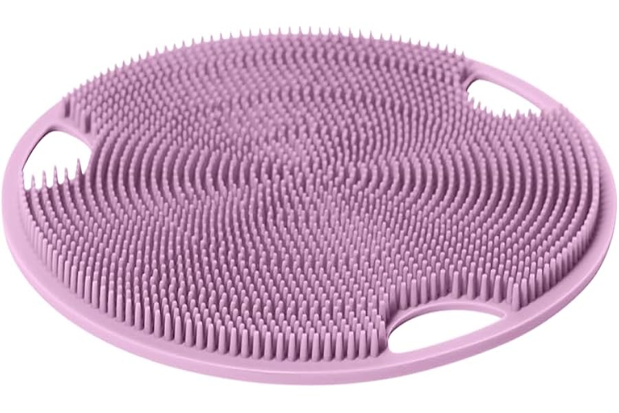 Boie USA Flat Body Scrubber – Hygienic, Exfoliating Loofah Alternative – Feels Like Silicone Scrubber Gentle on Sensitive Skin, Hypoallergenic, BPA- & Latex-Free, Made in The USA (Thistle)