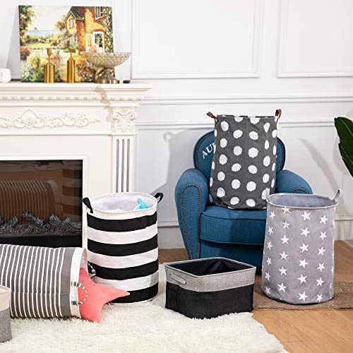 Kids Laundry Basket Collapsible Hamper, 22 Inches Tall Large Fabric