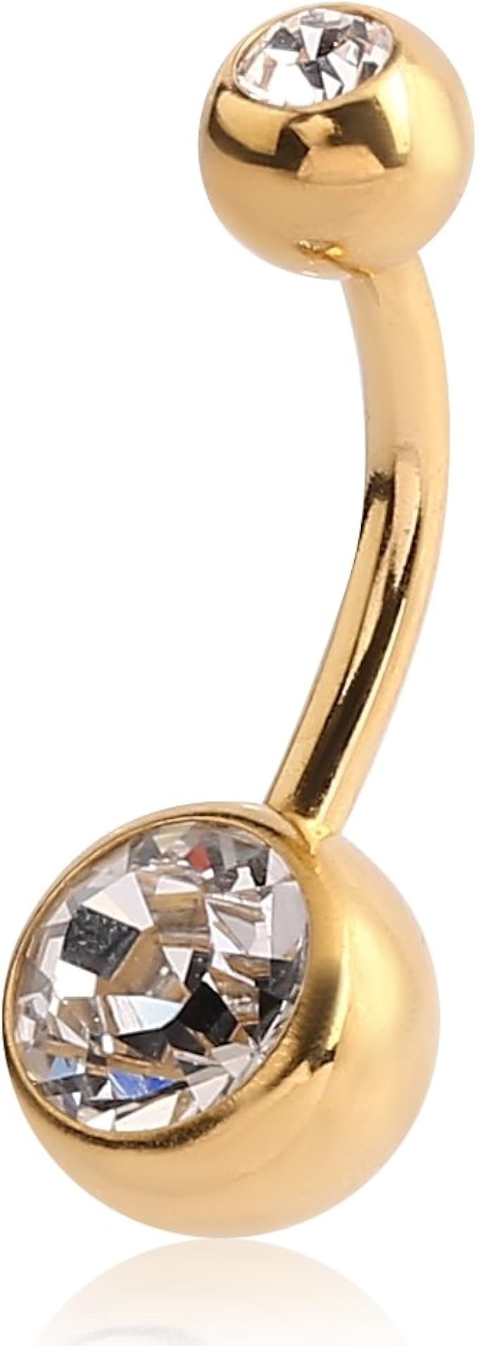 eeddoo bauchnabel piercing banane doppelkristall gold edelstahl aquamarine 6 mm amazon de schmuck