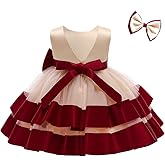 3M-6T Baby Girl Ruffle Lace Backless Pageant Dress Toddler Tutu Gown Flower Tulle Party Dresses